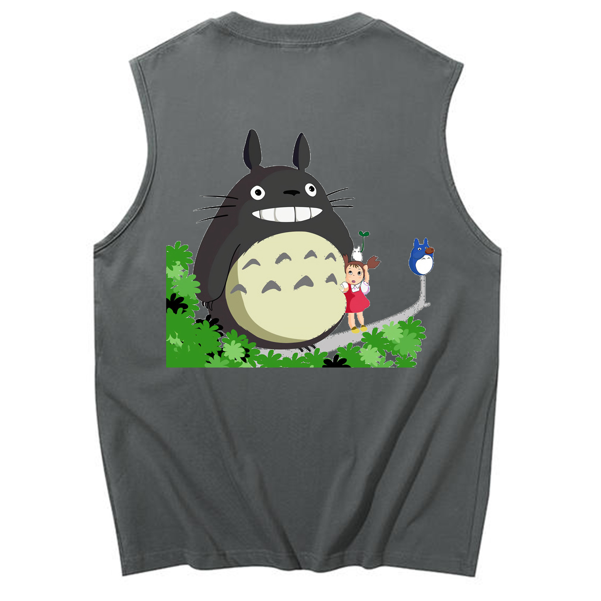 （画像用） となりのトトロ 草壁メイ 草壁サツキ My Neighbor Totoro Satsuki Kusakabe Mei Kusakabe コットン100％タンクトップ（背面プリント）